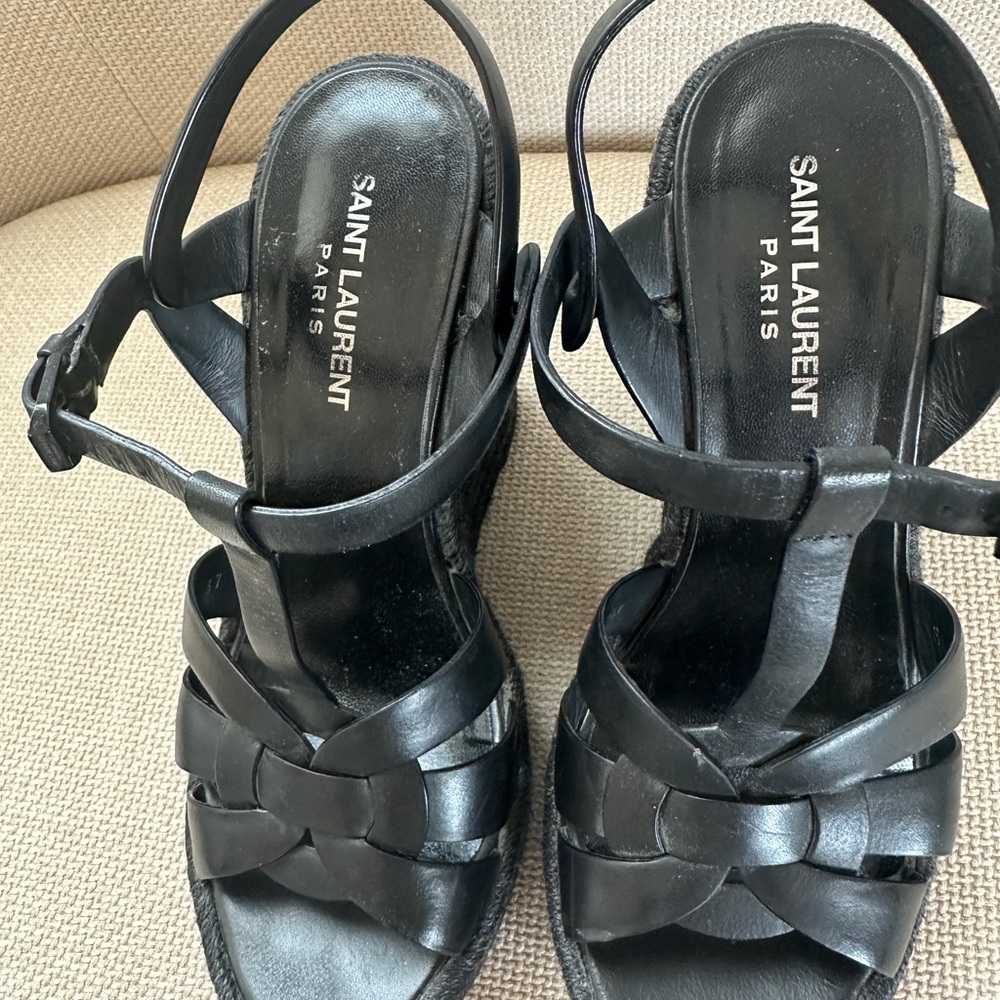 Saint Laurent Black Wedge Heels - Picture 8 of 14